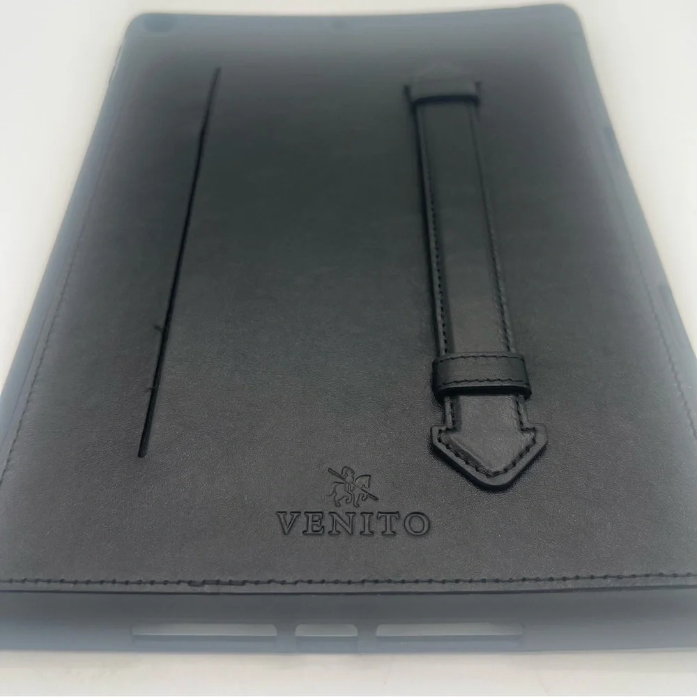 Lecce Leather Wallet Case Compatible with iPad 10.2-2019 Flex Handle Tablet BLK